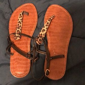 Leopard print sandals